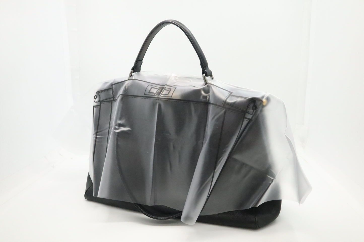 Fendi Medium Peekaboo Tote in Black Leather