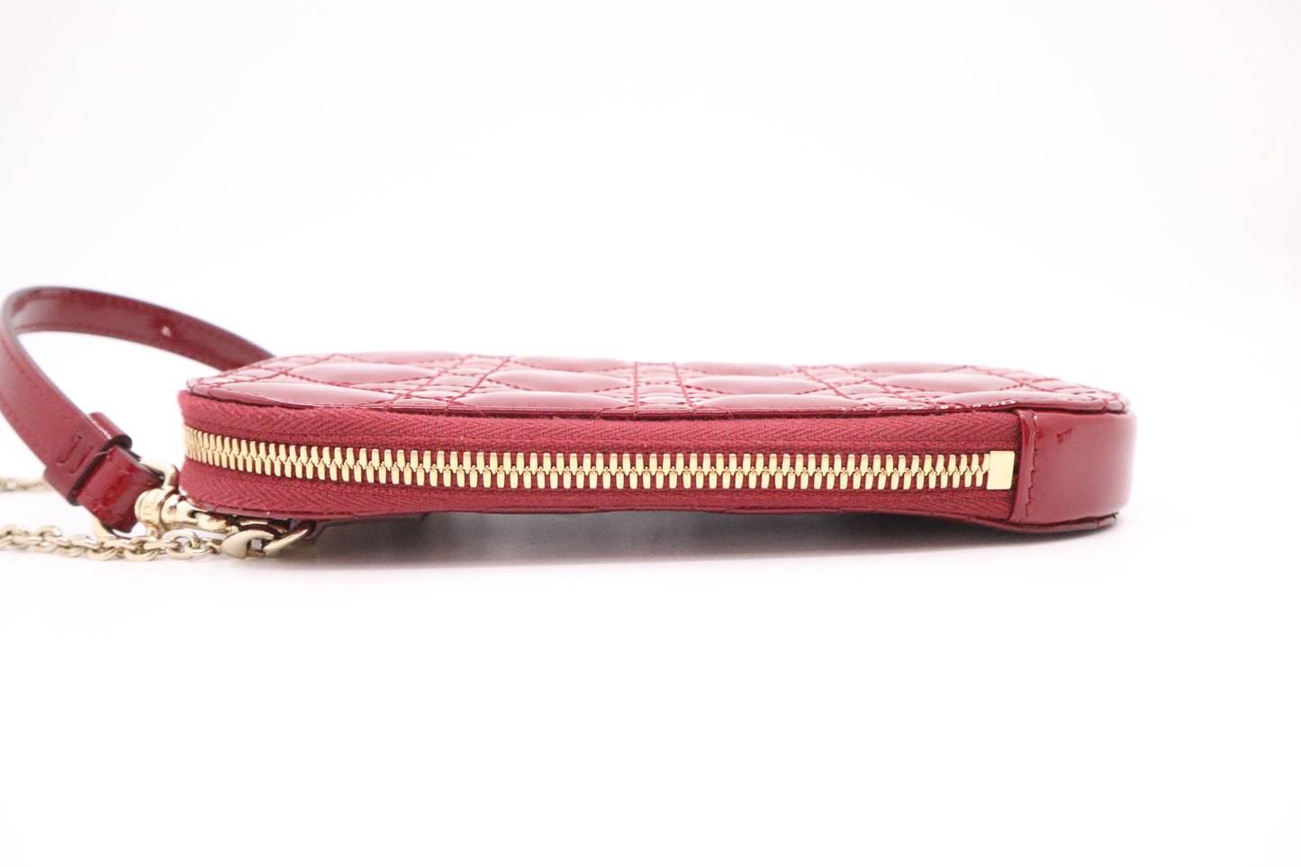 Dior Call in Dior Phone Bag in Red Cannage Patent Leather