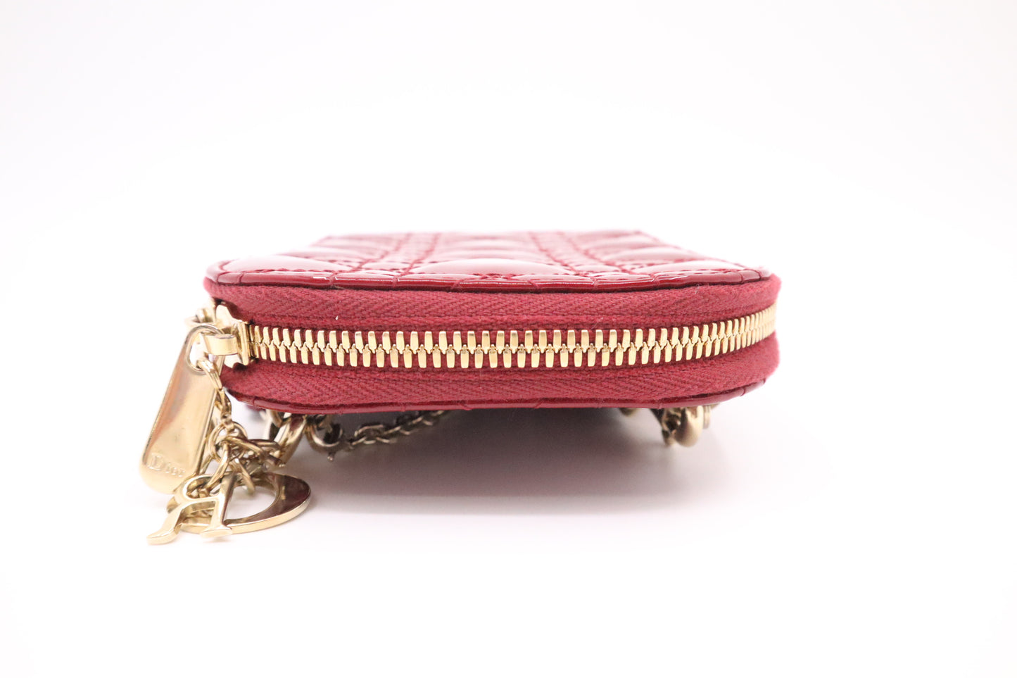 Dior Call in Dior Phone Bag in Red Cannage Patent Leather