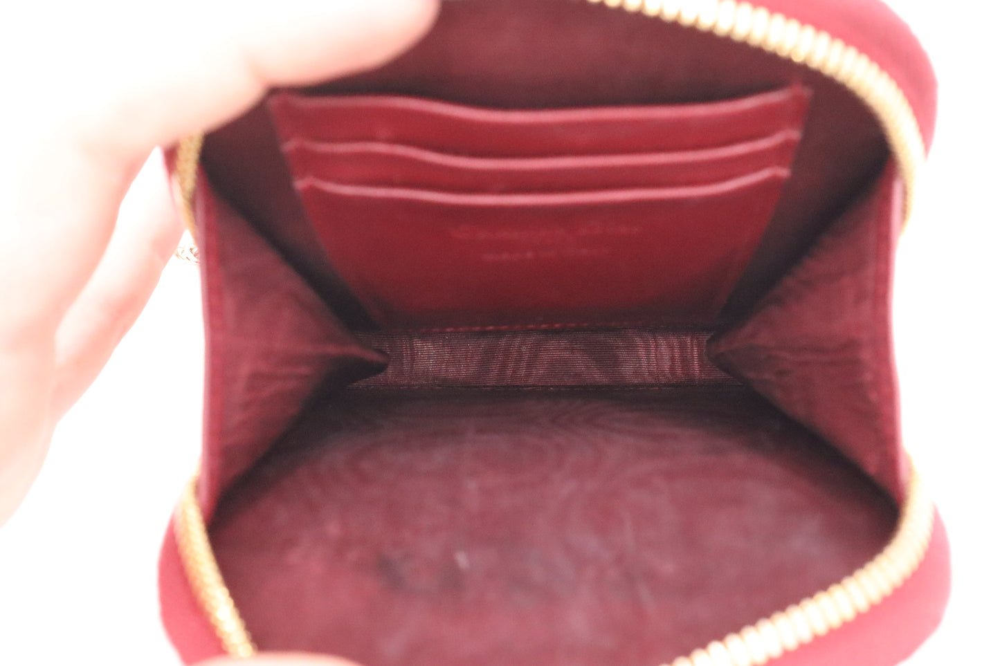 Dior Call in Dior Phone Bag in Red Cannage Patent Leather