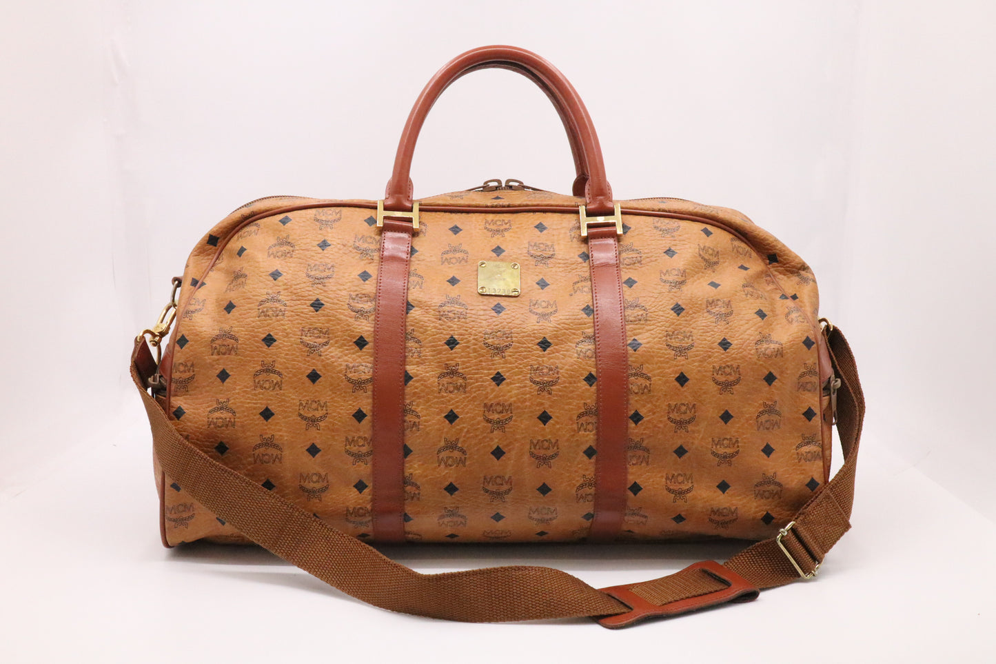MCM Boston Travel Bag in Visetos Leather