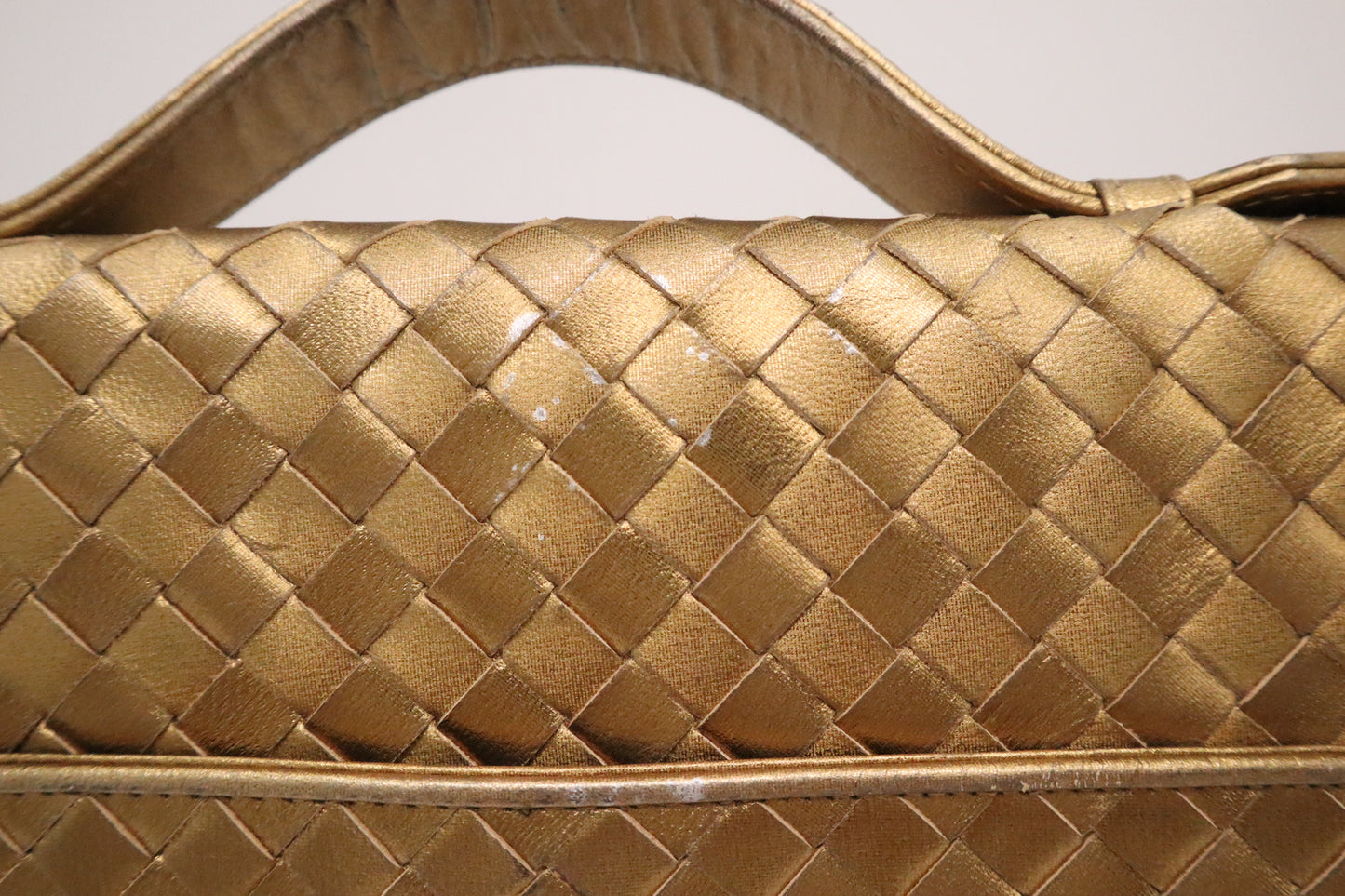 Bottega Veneta Briefcase in Gold Intrecciato Leather