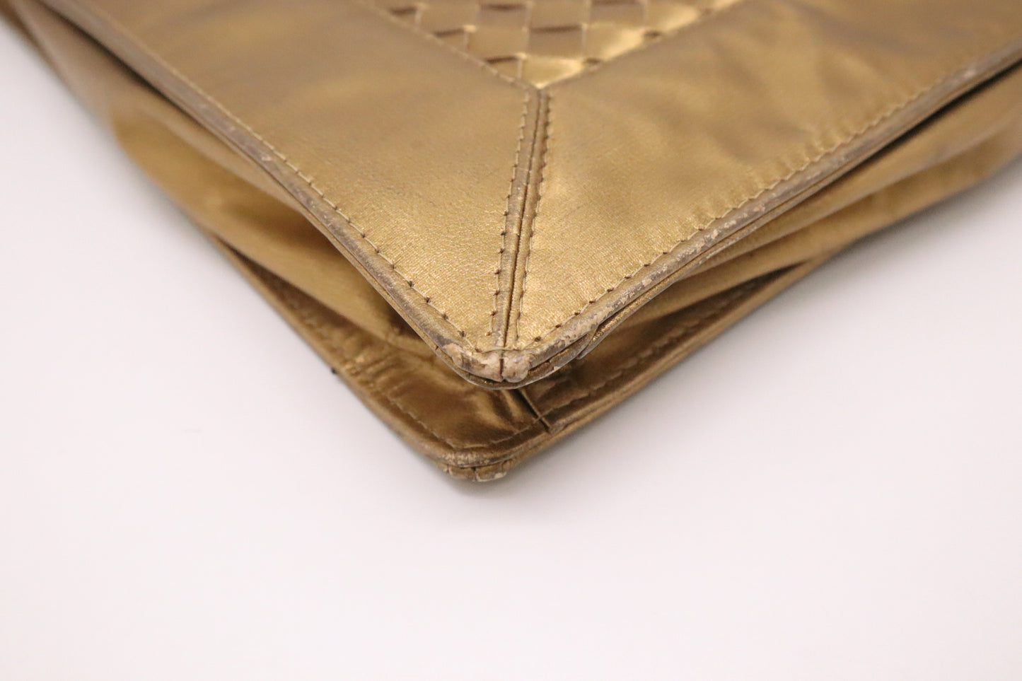 Bottega Veneta Briefcase in Gold Intrecciato Leather