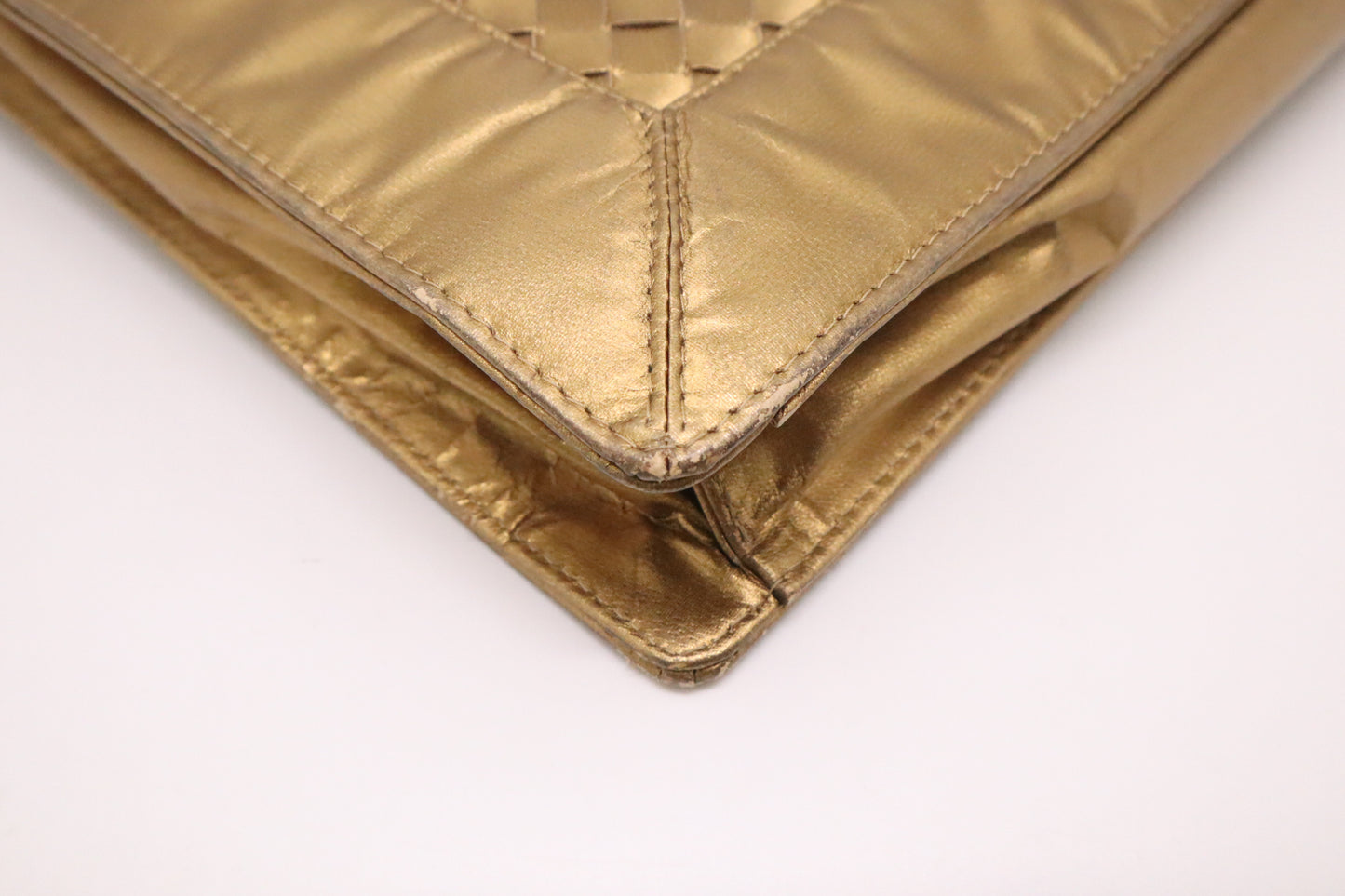 Bottega Veneta Briefcase in Gold Intrecciato Leather