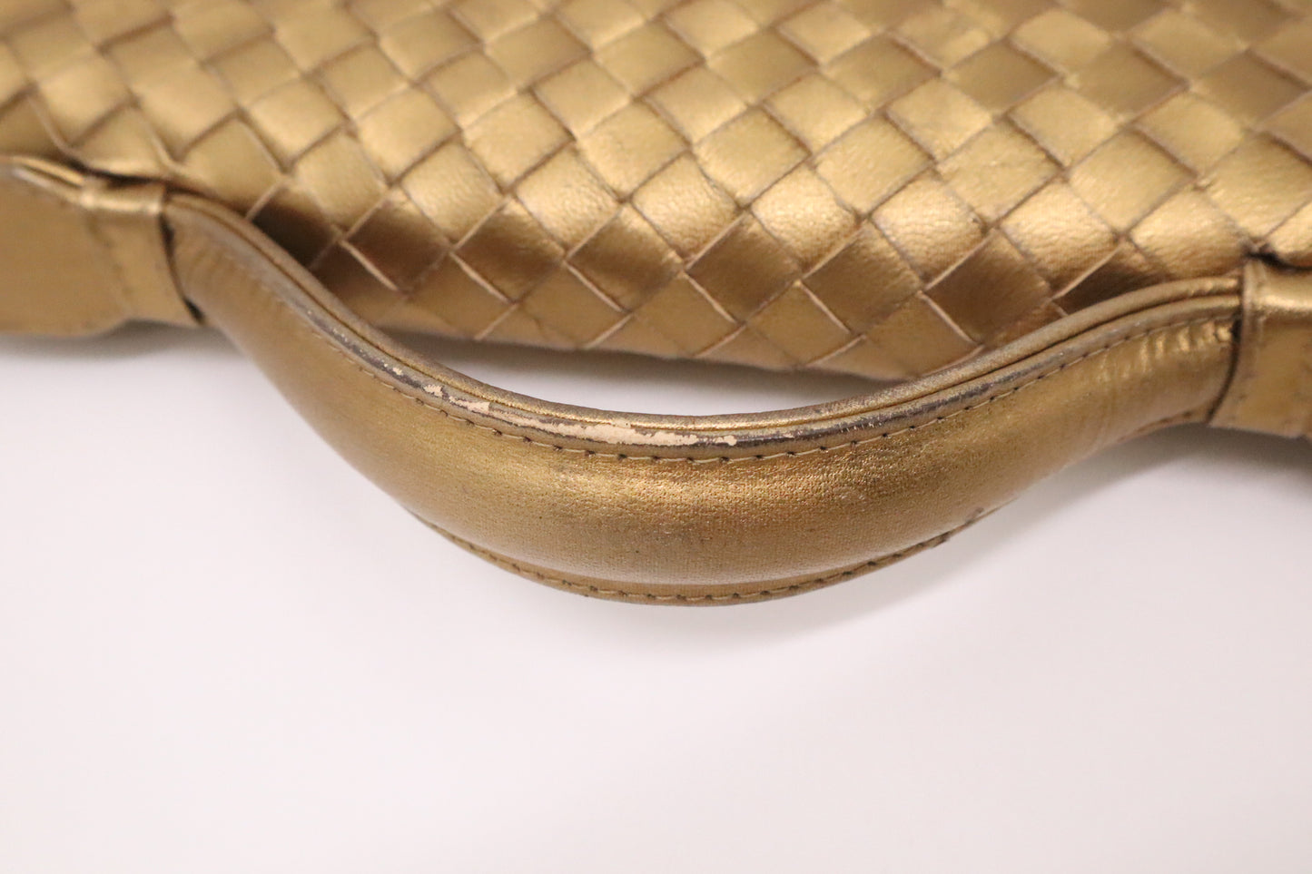 Bottega Veneta Briefcase in Gold Intrecciato Leather