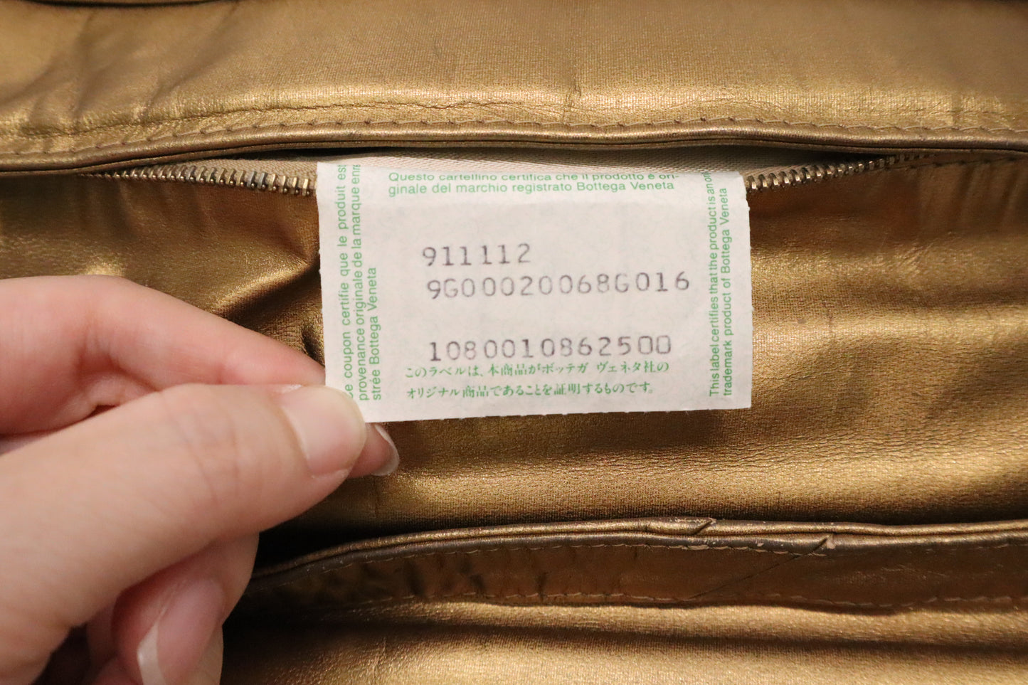 Bottega Veneta Briefcase in Gold Intrecciato Leather