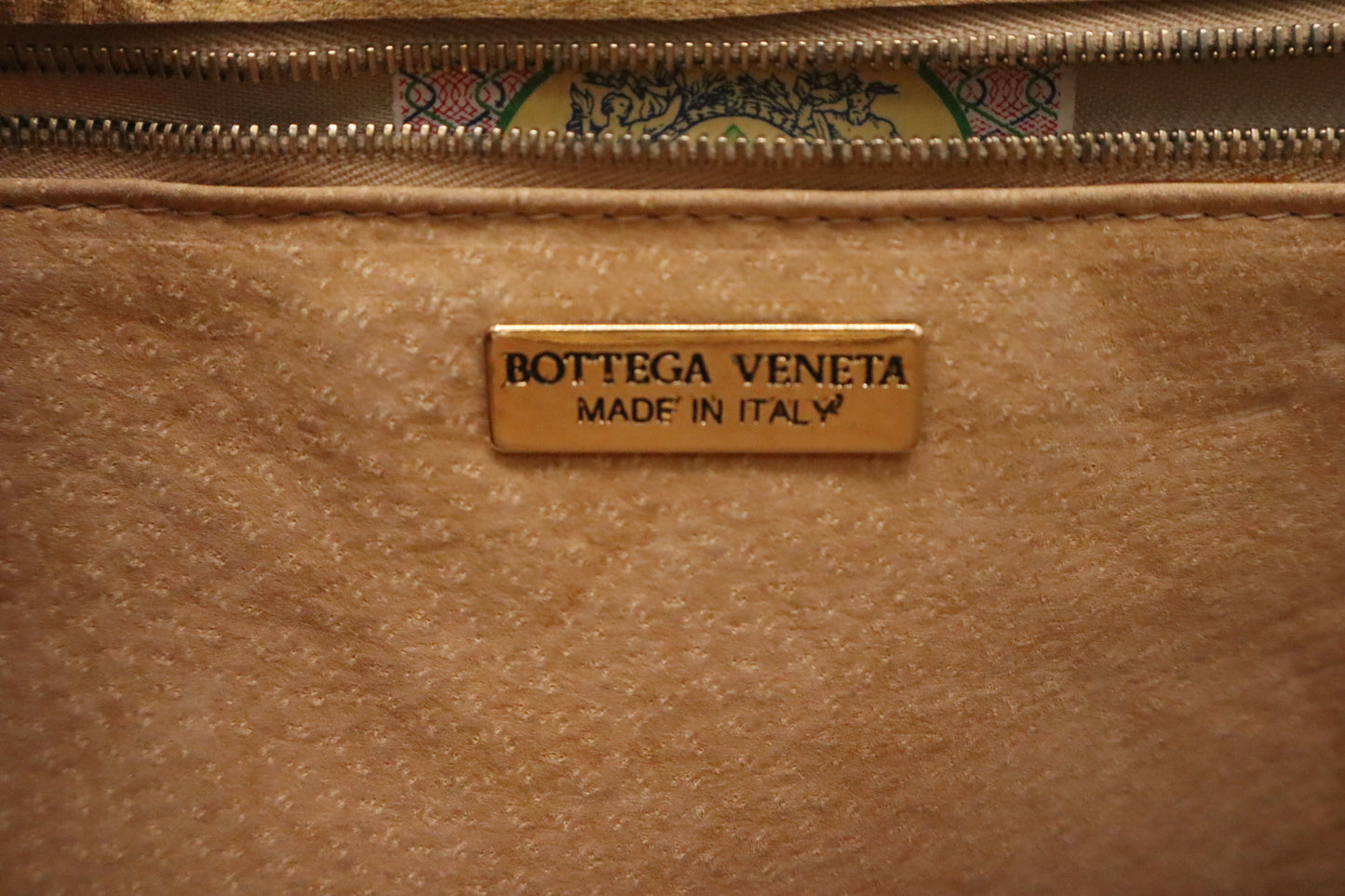 Bottega Veneta Briefcase in Gold Intrecciato Leather