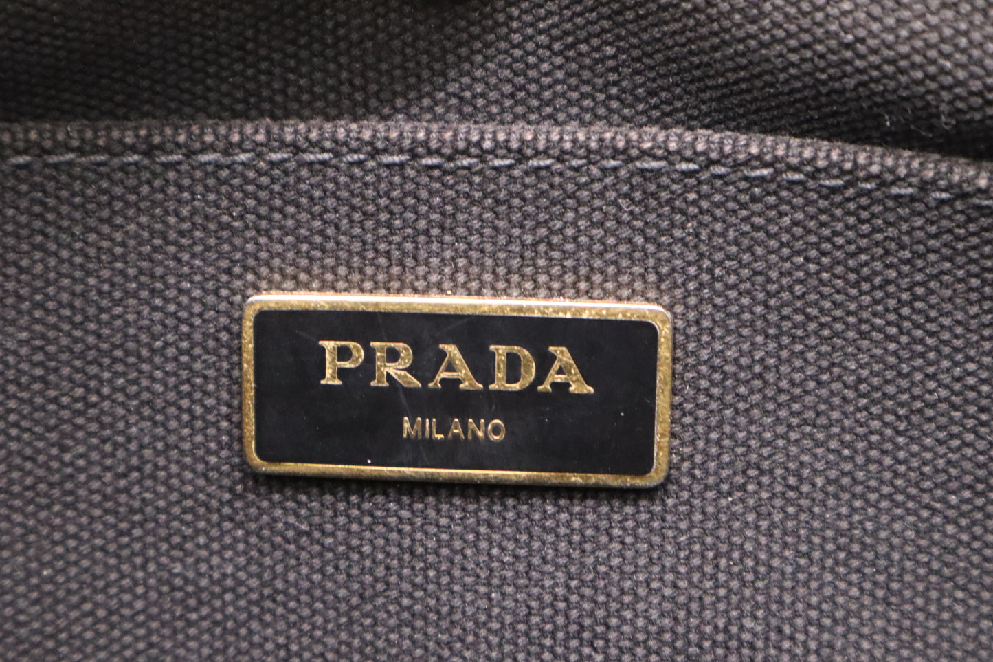 Prada Canapa Small in Black Canvas