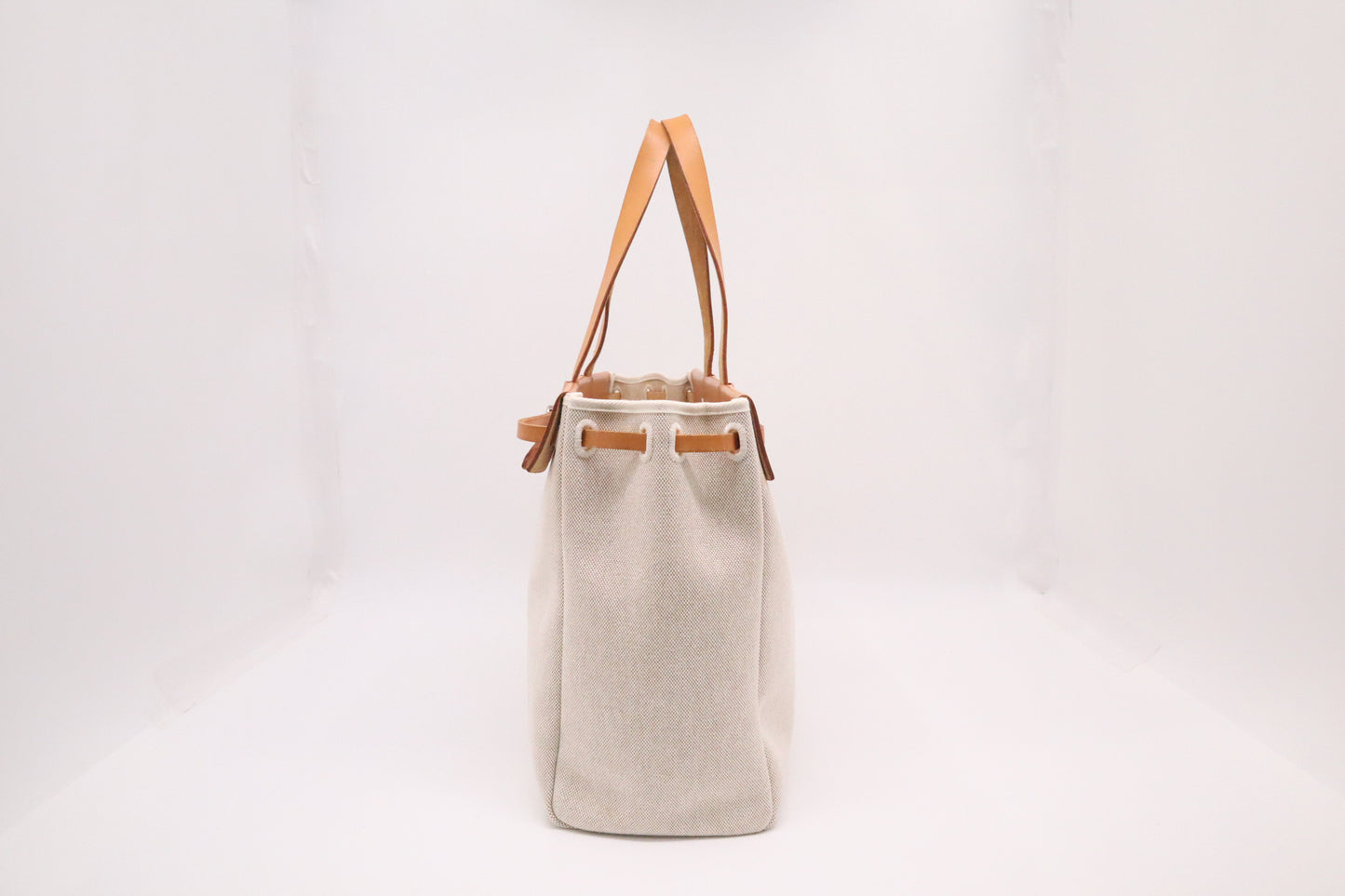 Hermes Herbag Cabas in White Canvas