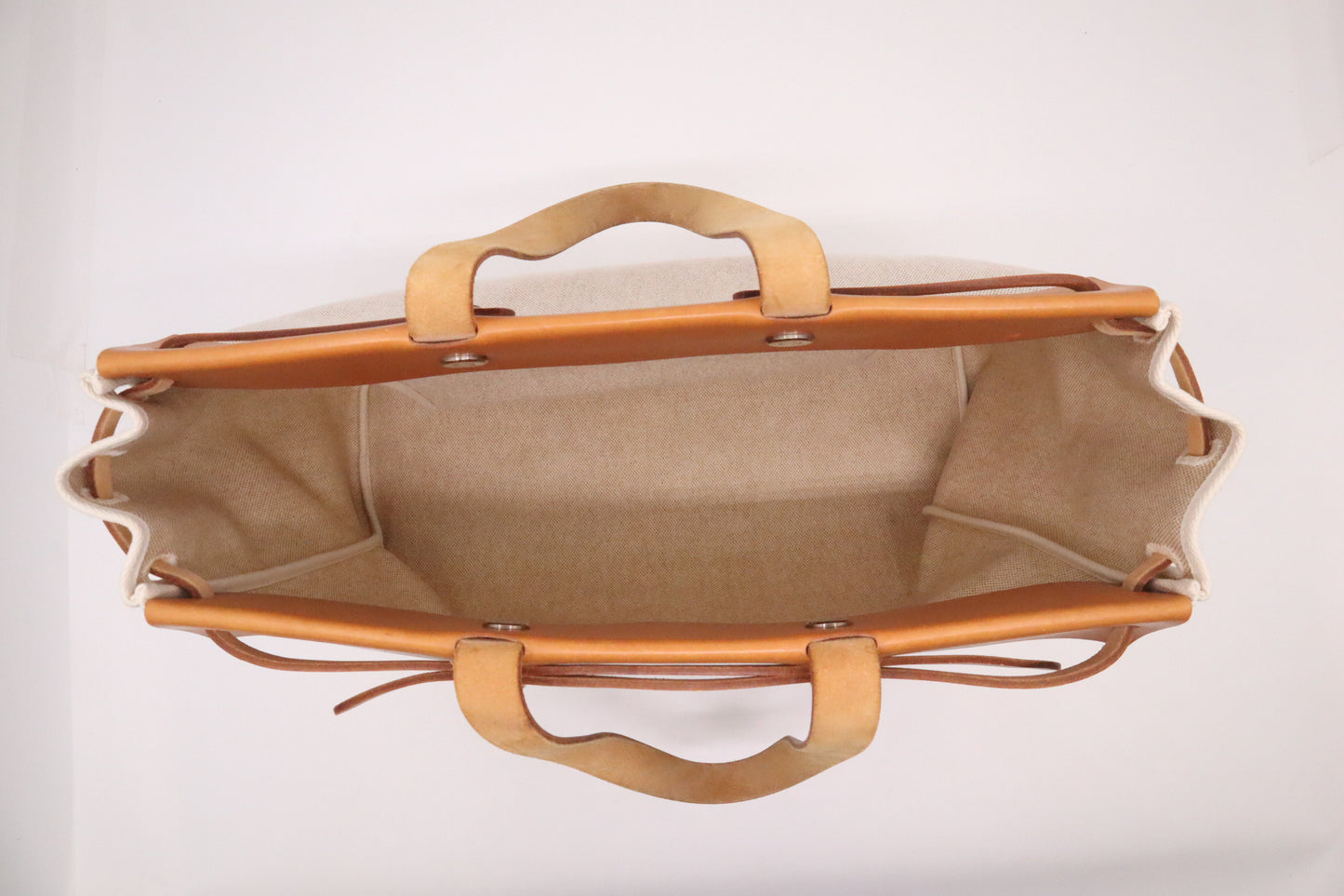 Hermes Herbag Cabas in White Canvas