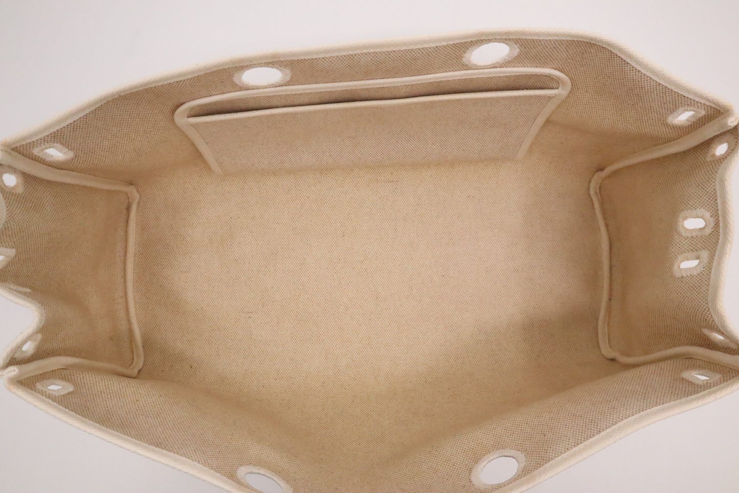 Hermes Herbag Cabas in White Canvas