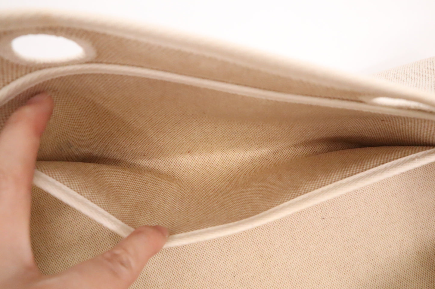 Hermes Herbag Cabas in White Canvas