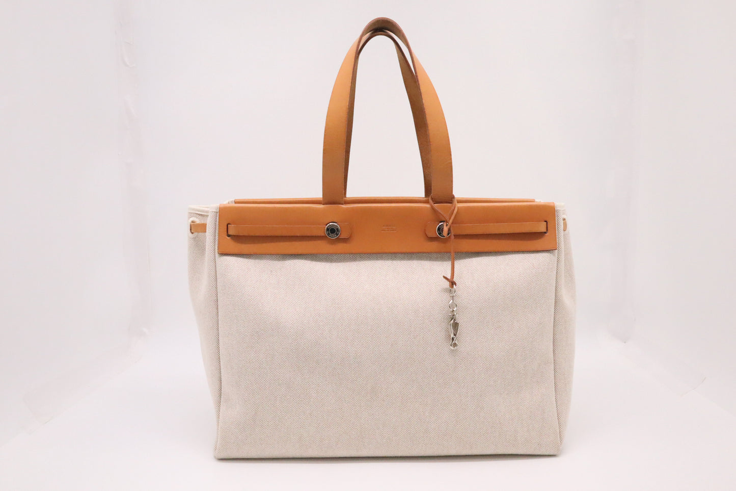 Hermes Herbag Cabas in White Canvas