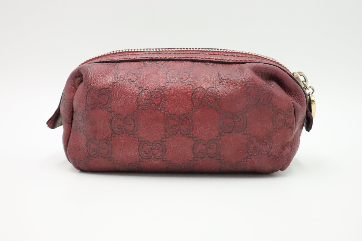Gucci Cosmetics Pouch in Burgundy Guccissima Leather