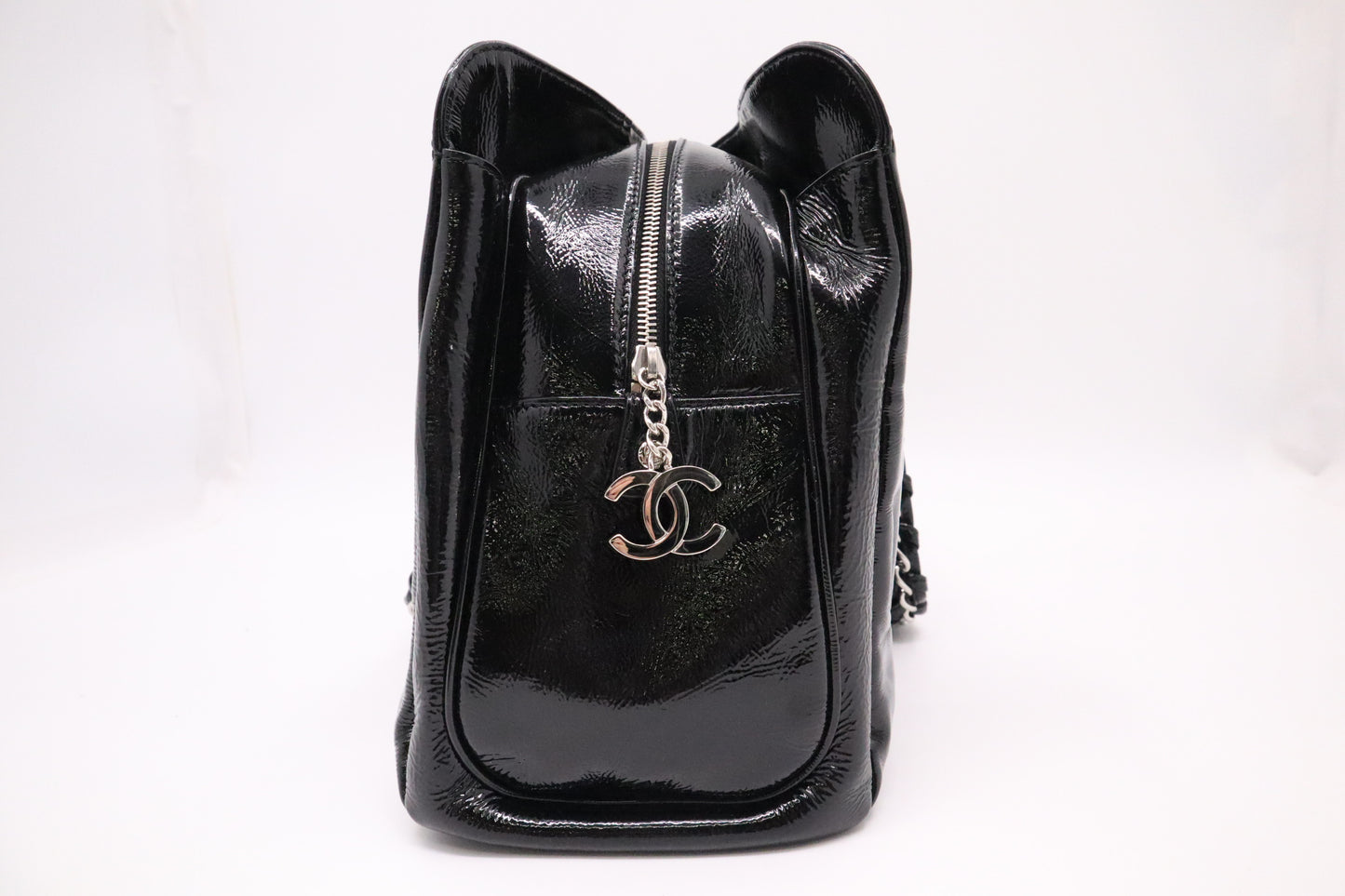 Chanel Shoulder Tote Bag in Black Patent Leather