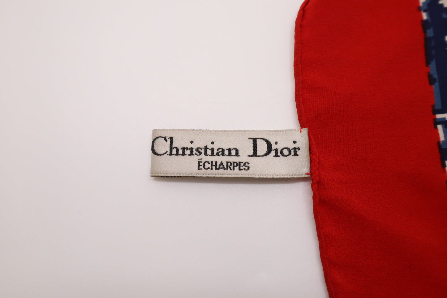 Dior Scarf in Blue Oblique 100% Silk
