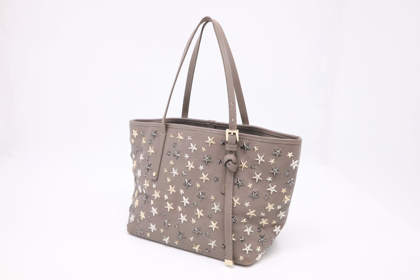 Jimmy Choo Small Sasha Tote in Grey Star-Studded Leather