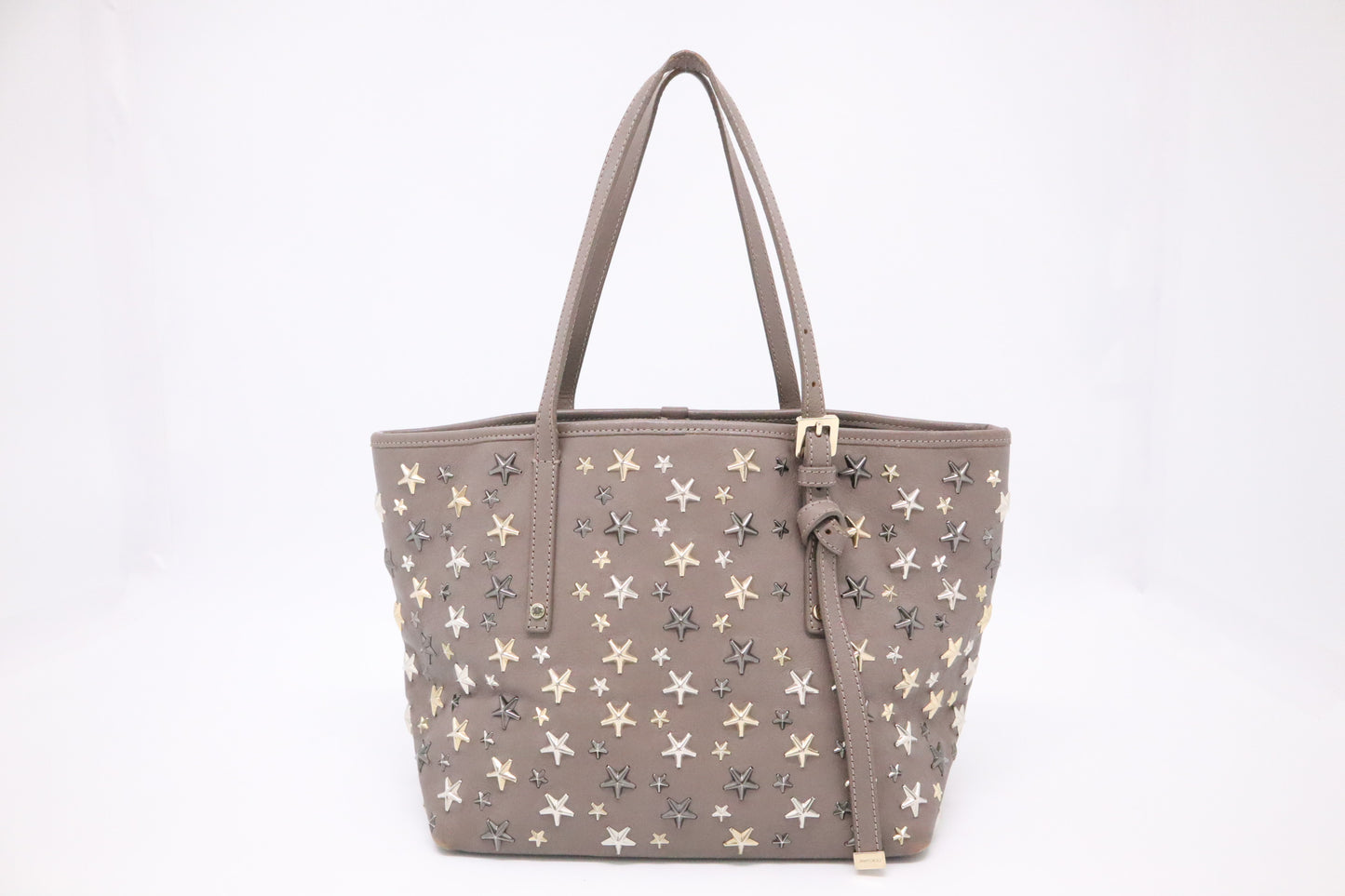 Jimmy Choo Small Sasha Tote in Grey Star-Studded Leather