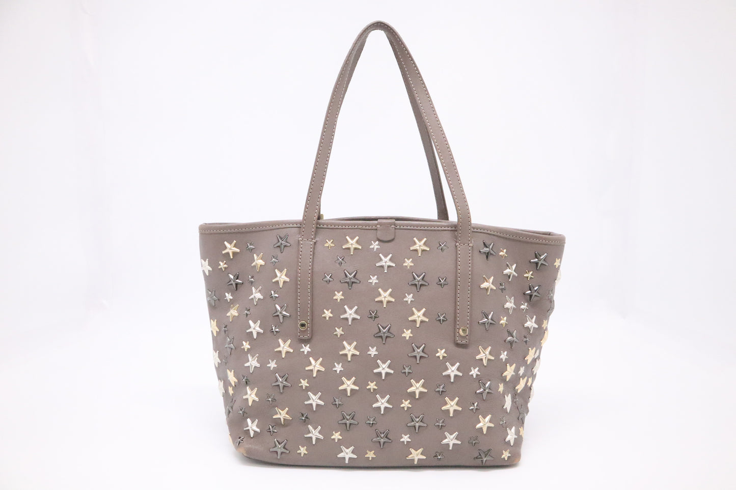 Jimmy Choo Small Sasha Tote in Grey Star-Studded Leather
