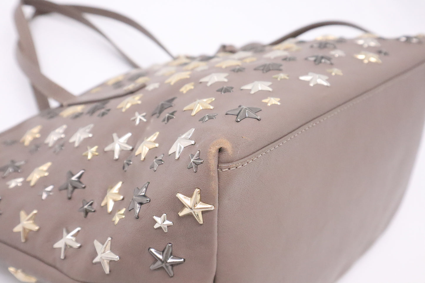 Jimmy Choo Small Sasha Tote in Grey Star-Studded Leather