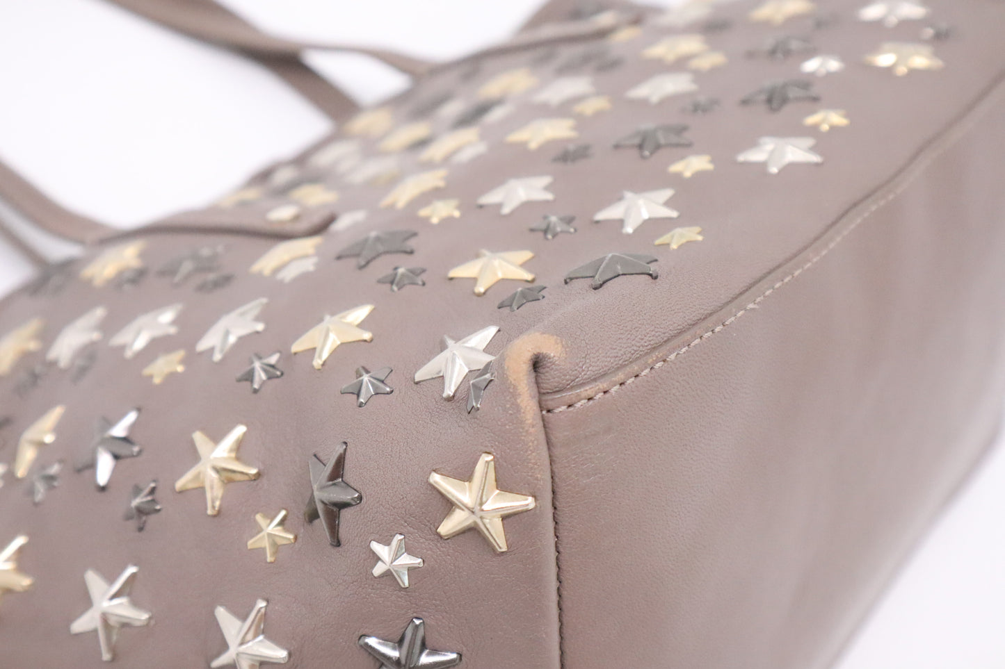 Jimmy Choo Small Sasha Tote in Grey Star-Studded Leather
