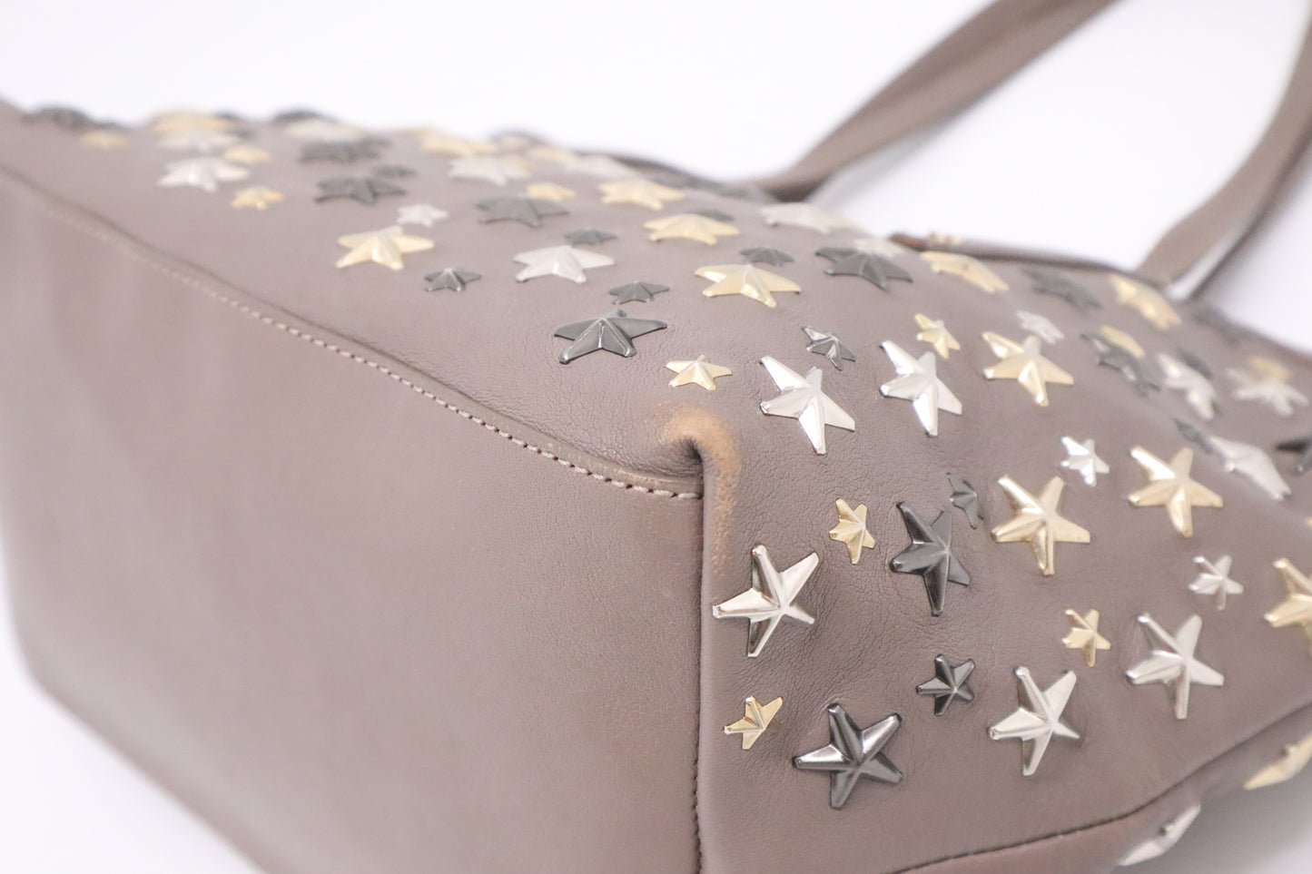 Jimmy Choo Small Sasha Tote in Grey Star-Studded Leather