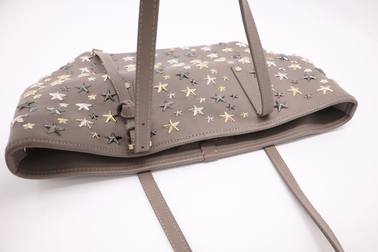 Jimmy Choo Small Sasha Tote in Grey Star-Studded Leather