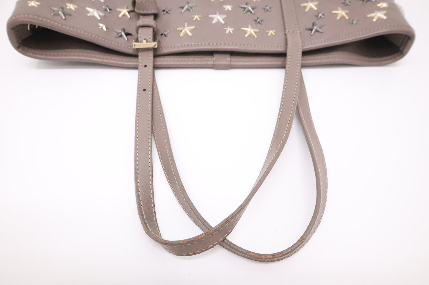 Jimmy Choo Small Sasha Tote in Grey Star-Studded Leather