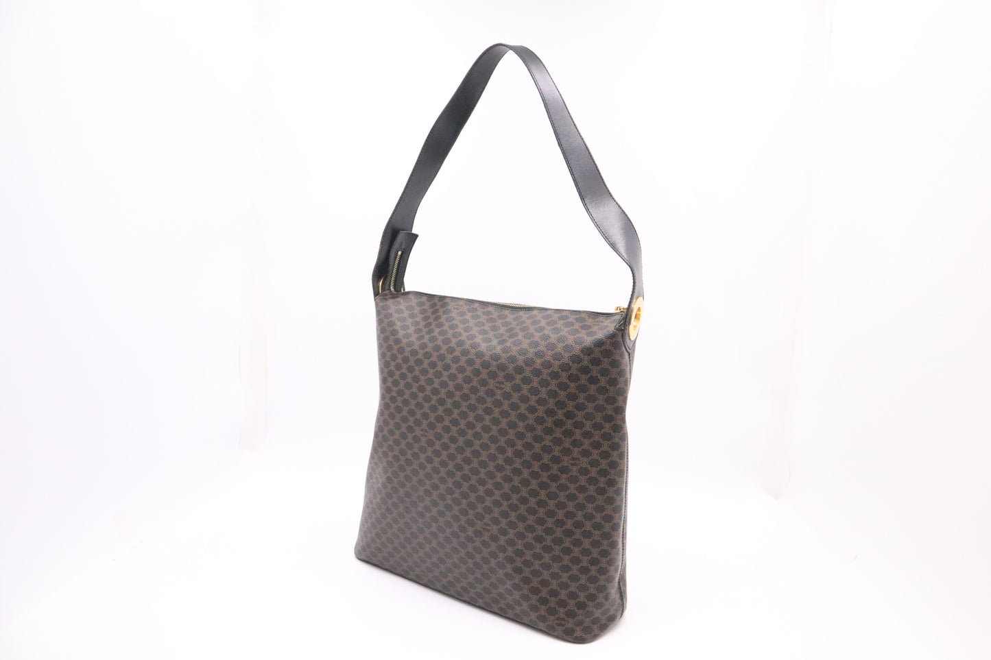 Celine Shoulder Bag in Black Macadam Canvas