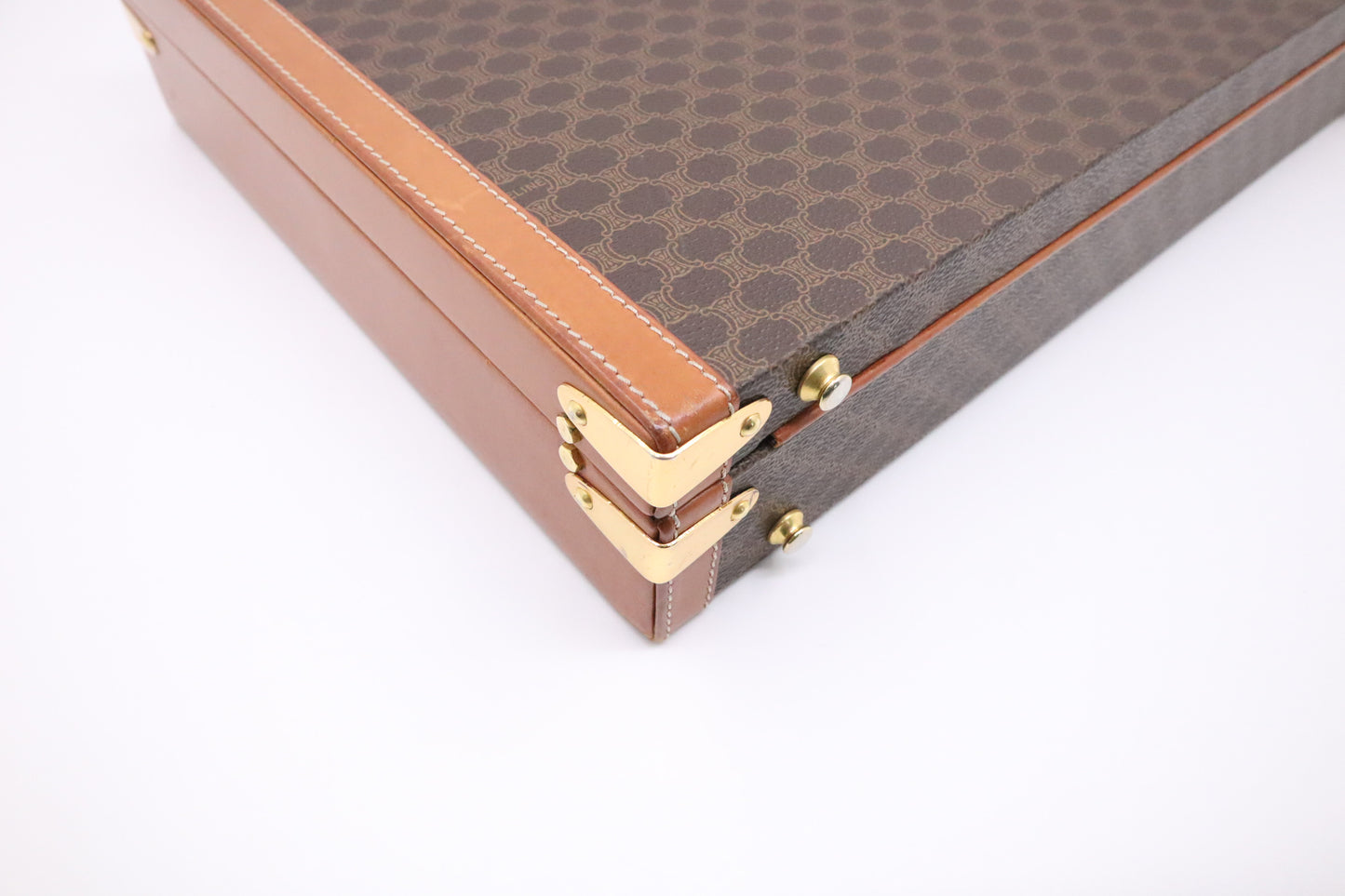 Celine Briefcase in Brown Macadam Canvas