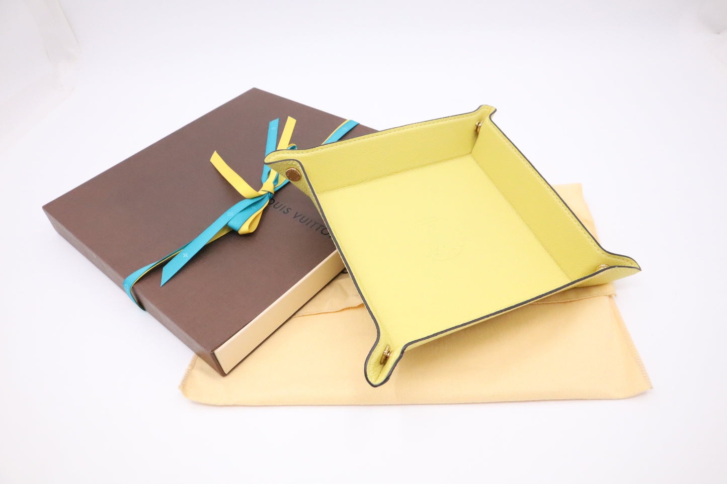 Louis Vuitton Jewelry Tray in Yellow Leather