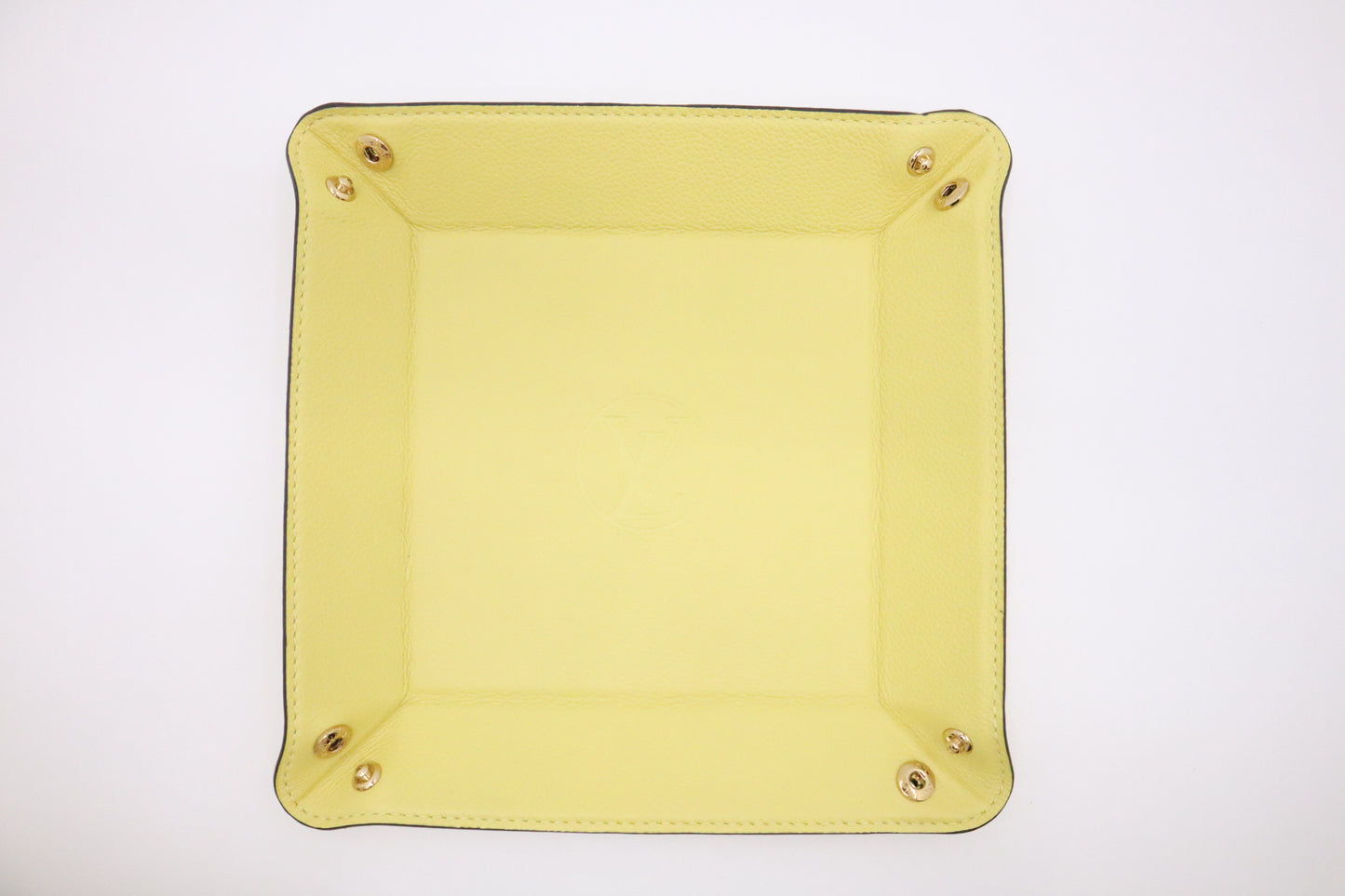 Louis Vuitton Jewelry Tray in Yellow Leather