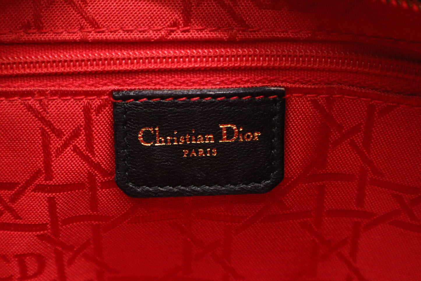 Dior Large Lady Dior in Black Cannage Patent Leather