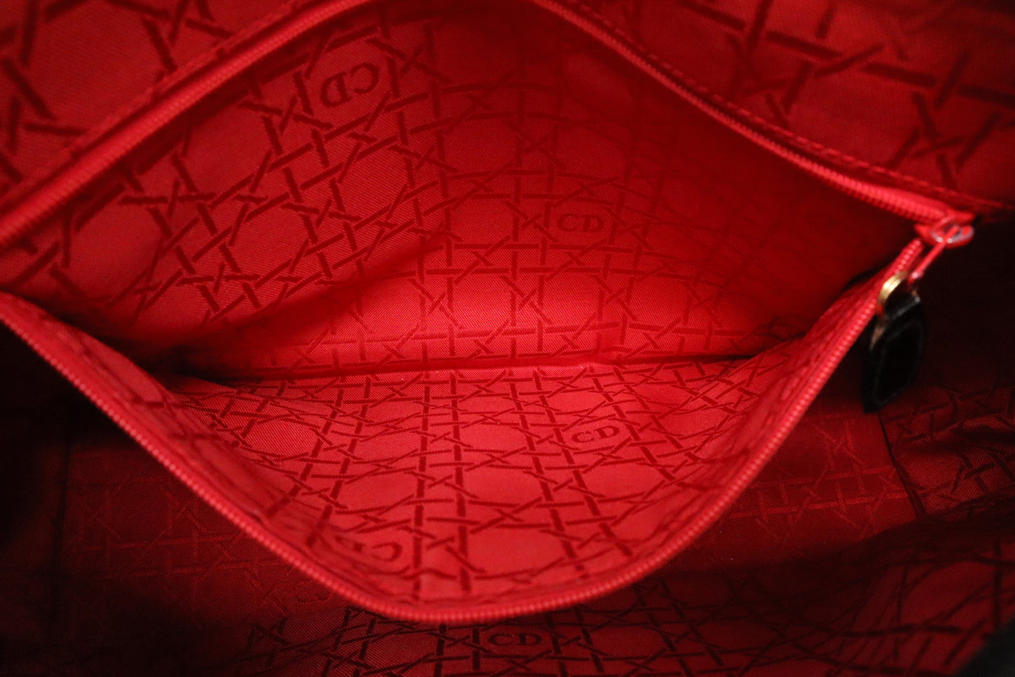 Dior Large Lady Dior in Black Cannage Patent Leather