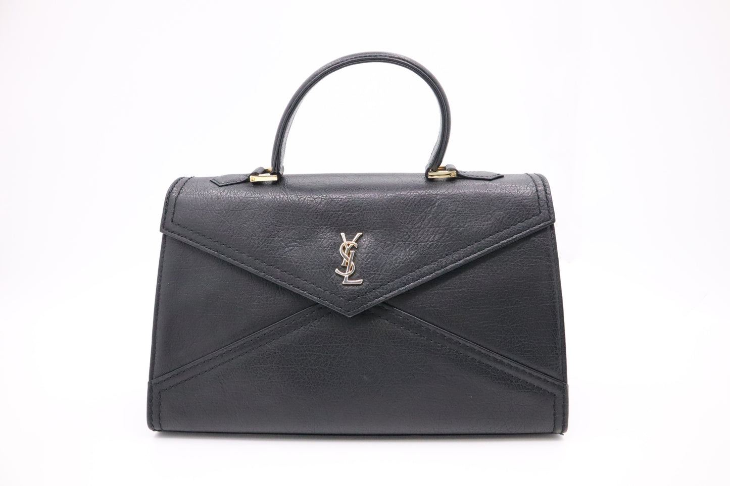 YSL Saint Laurent Top Handle Bag in Black Leather