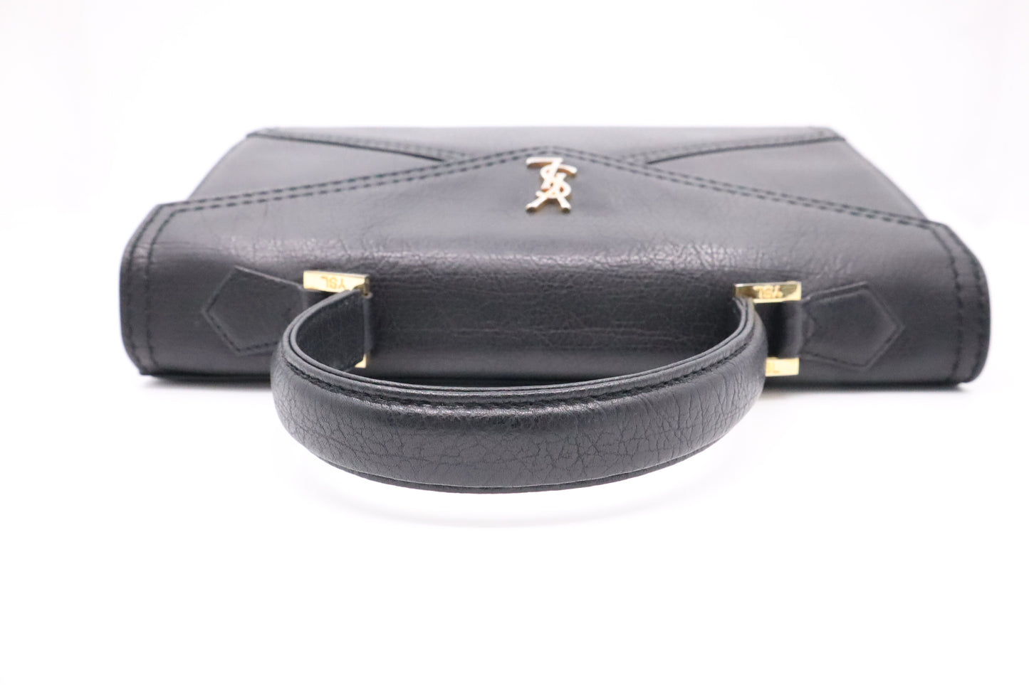 YSL Saint Laurent Top Handle Bag in Black Leather