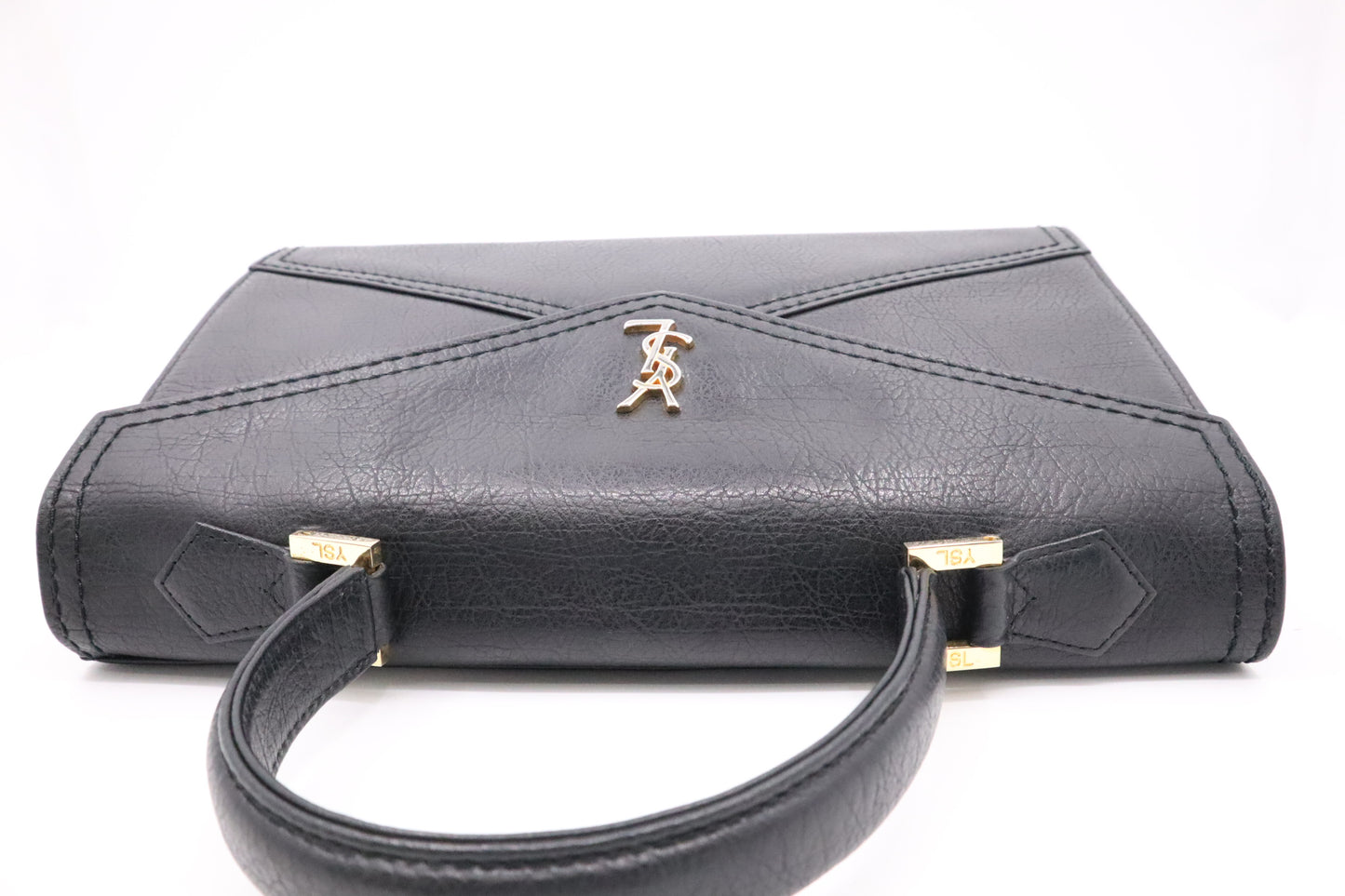 YSL Saint Laurent Top Handle Bag in Black Leather
