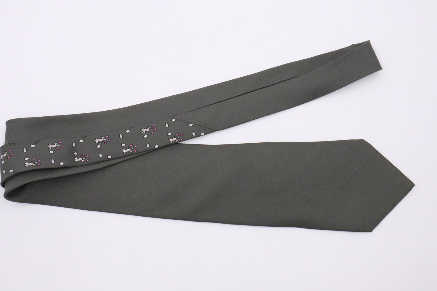 Hermes Tie in Dark Green Silk