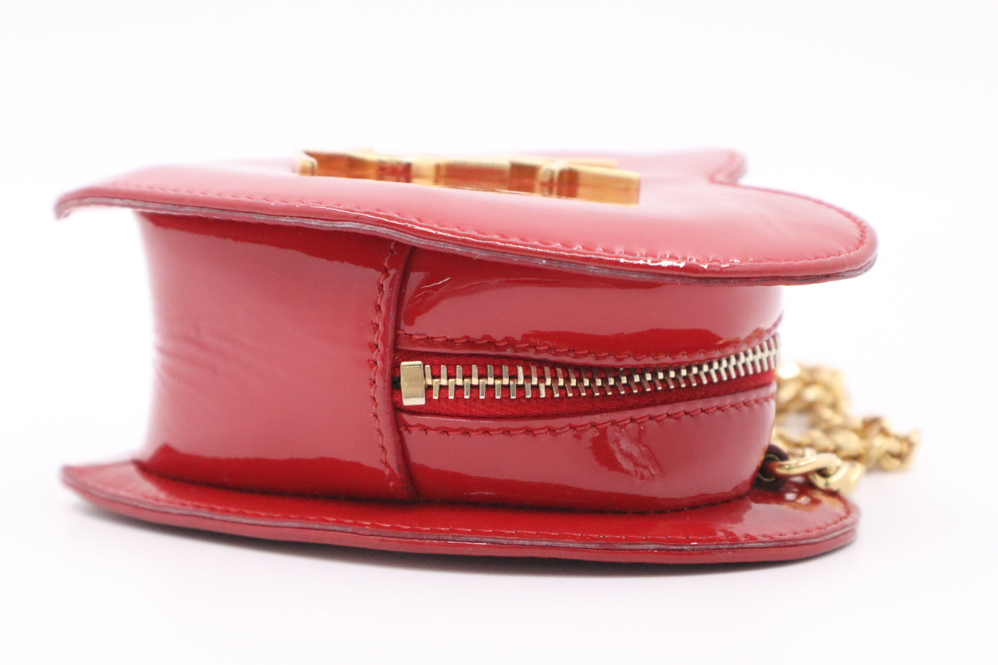 YSL Saint Laurent Heart Crossbody Bag in Red Patent Leather