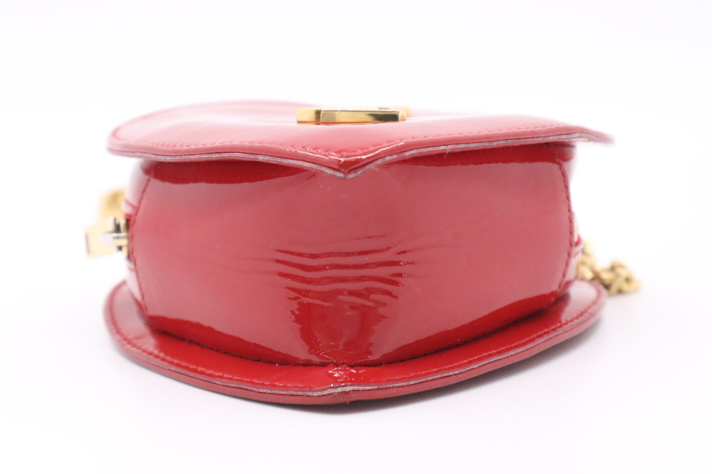 YSL Saint Laurent Heart Crossbody Bag in Red Patent Leather