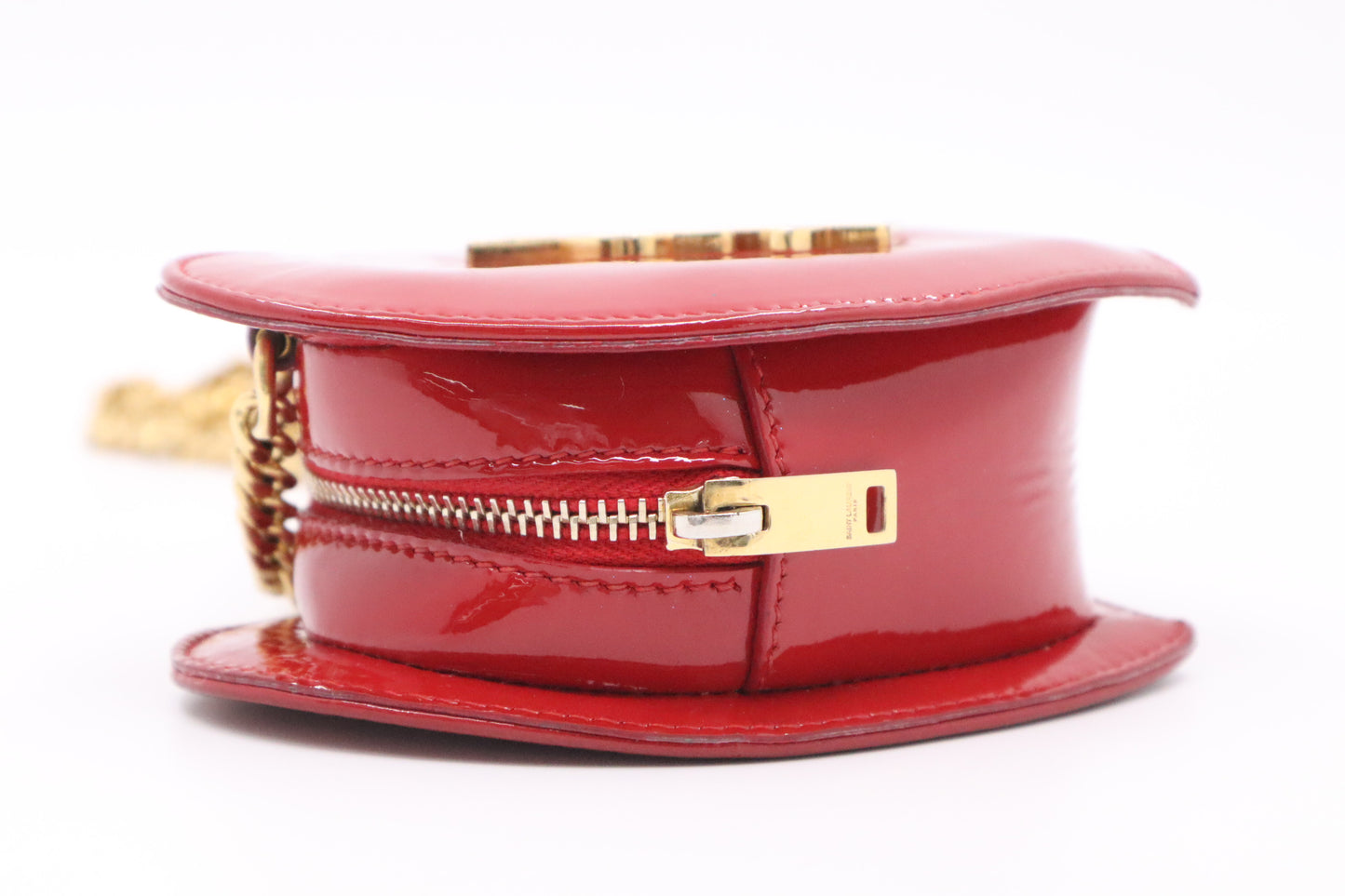 YSL Saint Laurent Heart Crossbody Bag in Red Patent Leather