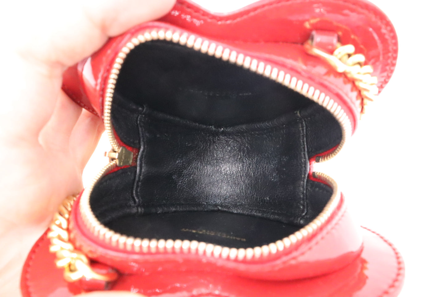YSL Saint Laurent Heart Crossbody Bag in Red Patent Leather