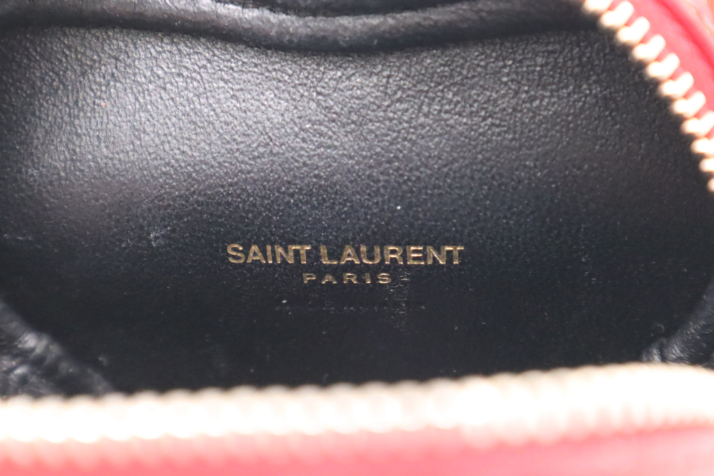 YSL Saint Laurent Heart Crossbody Bag in Red Patent Leather