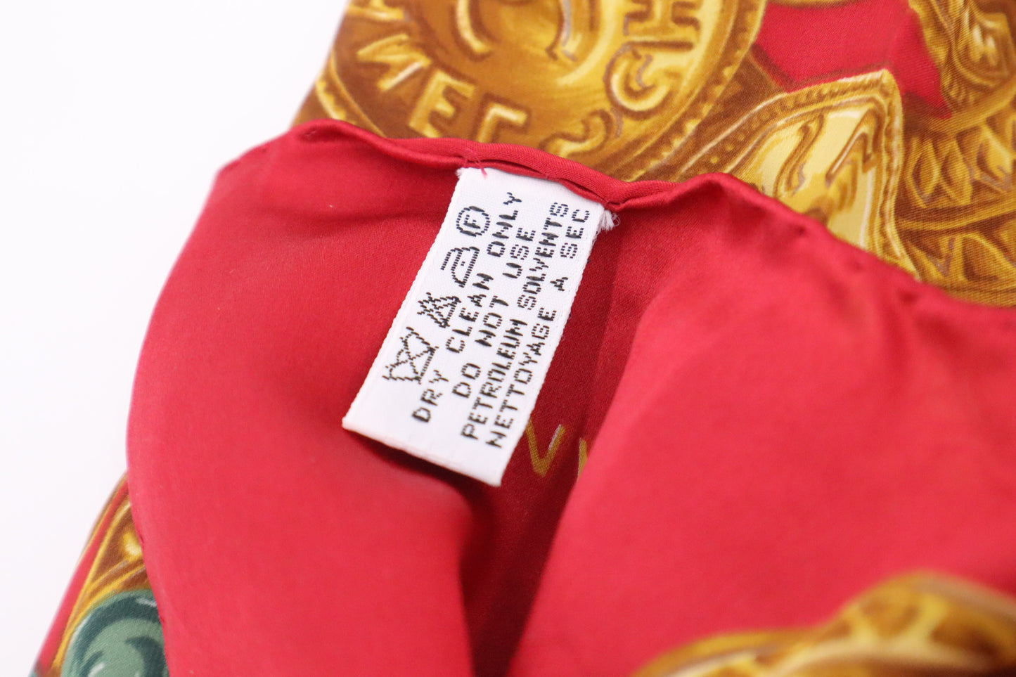 Chanel Scarf in Red & Gold Silk