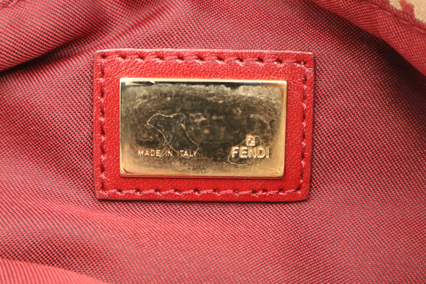 Fendi Handbag in Red Zucca Canvas