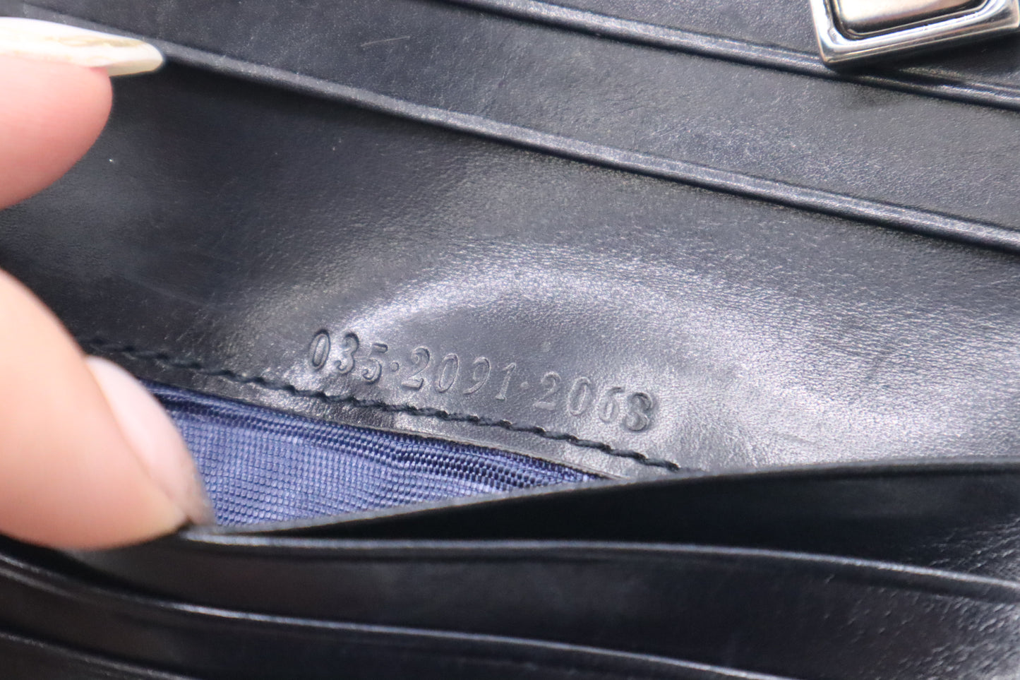 Gucci Compact Wallet in Dark Blue Leather