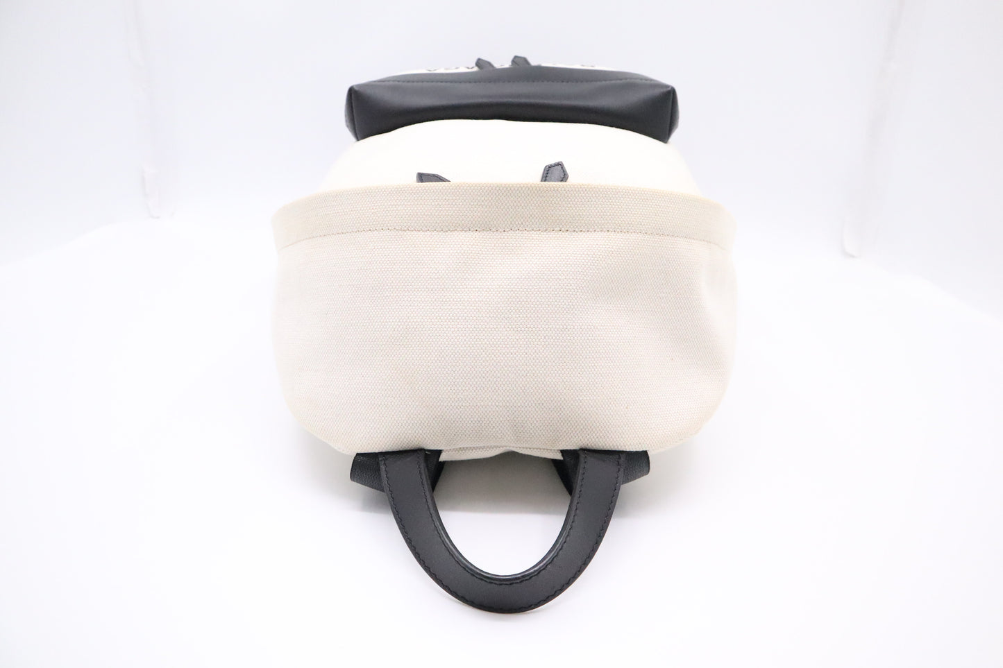 Balenciaga Backpack in White Canvas and Black Leather