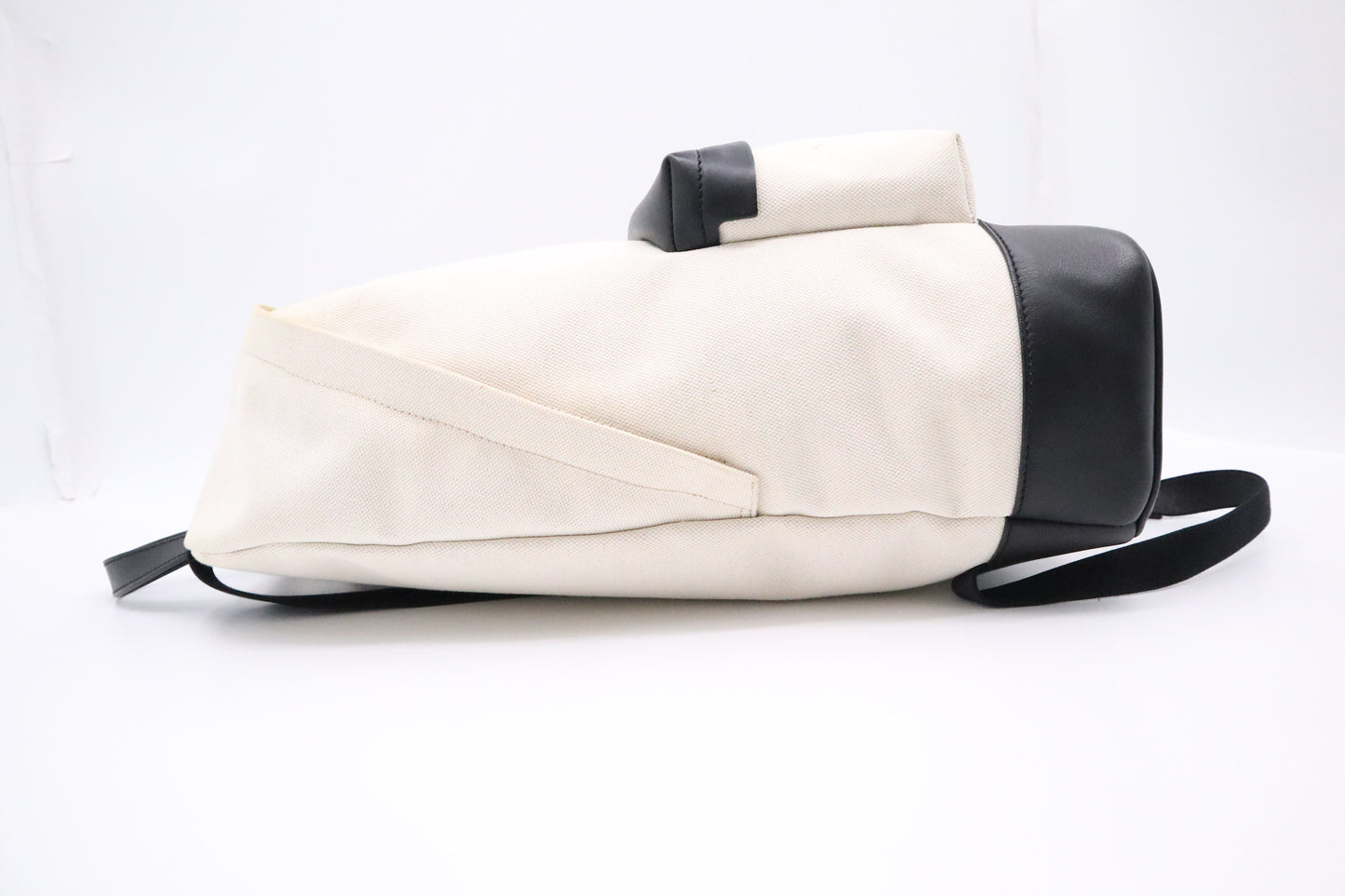 Balenciaga Backpack in White Canvas and Black Leather