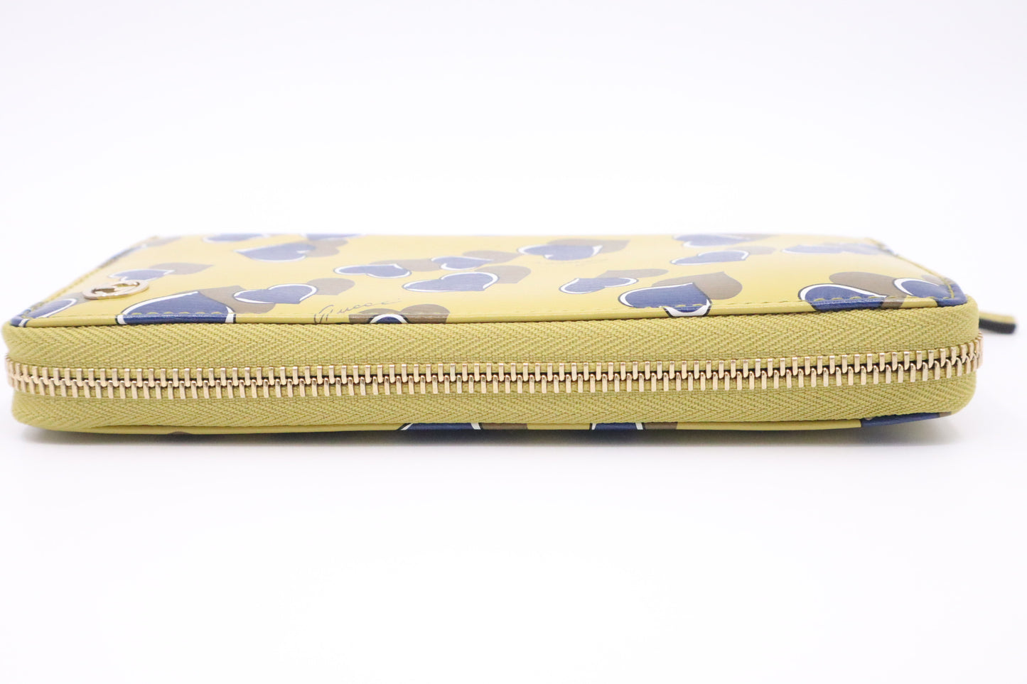 Gucci Heartbeat Zippy Long Wallet in Yellow Leather