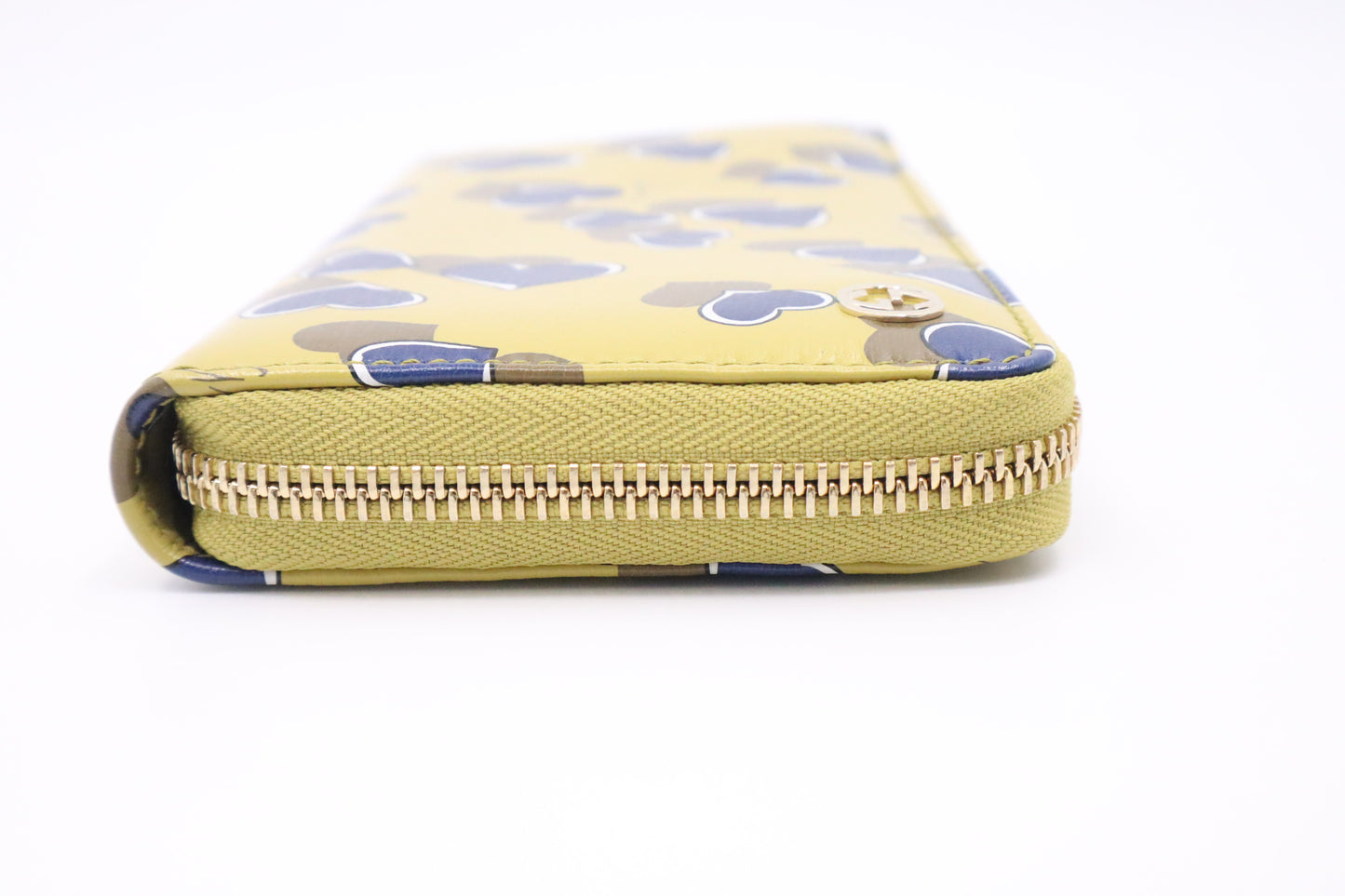 Gucci Heartbeat Zippy Long Wallet in Yellow Leather